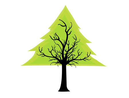 whole black tree with roots isolated white background vector のイラスト素材