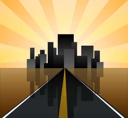  city street のイラスト素材