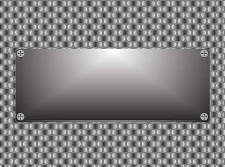 Metal texture plate with screws illustration のイラスト素材