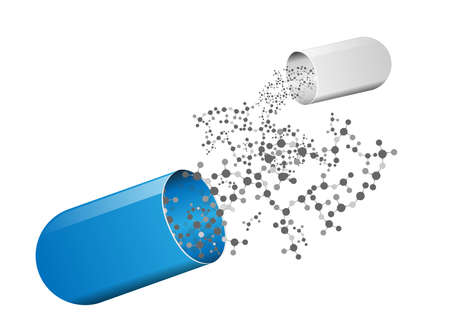 medical capsule and molecule structure as concept DNA vector のイラスト素材