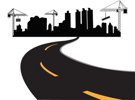Vector - road leads to city のイラスト素材