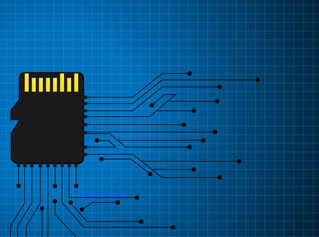 System memory digital micro background vector 