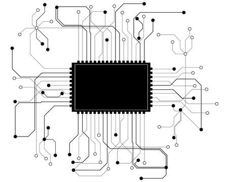 circuit board cpu, vector illustration