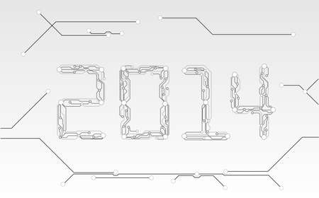 circuit board 2014 background vector illustration のイラスト素材