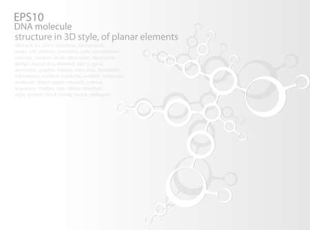 molecular structure in 3D style, of planar elements のイラスト素材