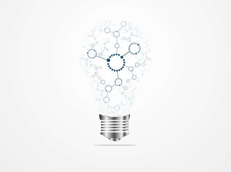 Creative light bulb idea medical DNA with chemistry and science icon education concept, Vector illustration  のイラスト素材