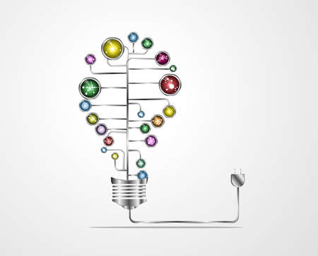 Creative light bulb idea medical DNA with chemistry and science icon education concept, Vector illustration のイラスト素材