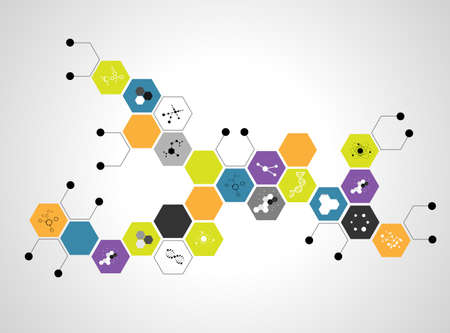 Molecules Concept of neurons and nervous system form science vector.のイラスト素材