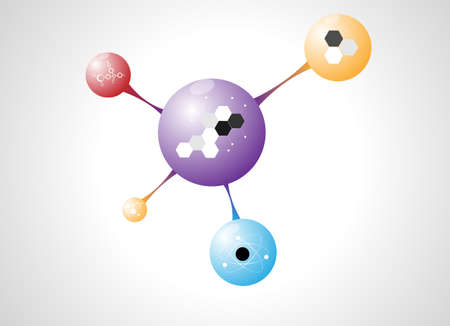 Molecules Concept of neurons and nervous system form science vector.のイラスト素材