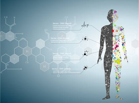 Molecule body concept of the human DNA Eps10のイラスト素材