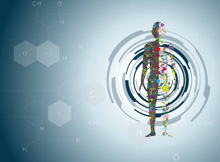 Molecule body concept of the human DNA Eps10のイラスト素材