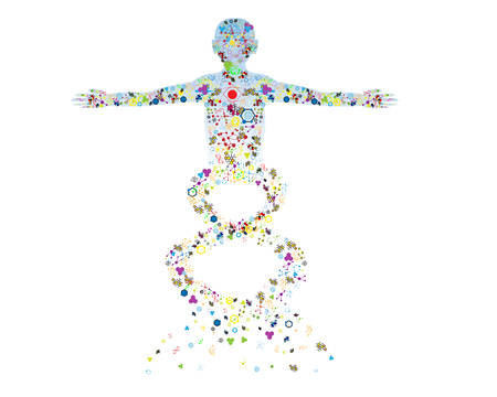 Molecule body concept of the human DNA Eps10のイラスト素材