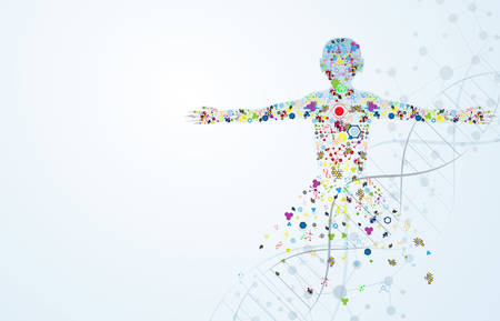 Molecule body concept of the human DNA Eps10のイラスト素材