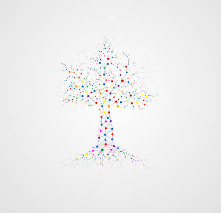 Digital network tree design philosophy for technology or medical business companiesのイラスト素材