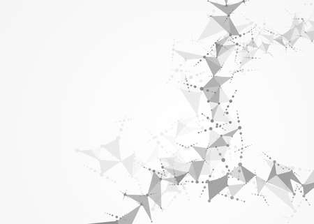 Dna molecule connection concept vector nervous system of cells black and white polygon