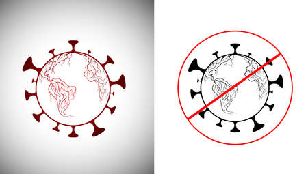 colonavirus covid-19 on the globe vectorのイラスト素材