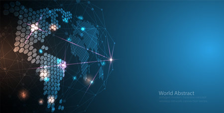 Abstract world polygon modern business concept wireless network connection vectorのイラスト素材