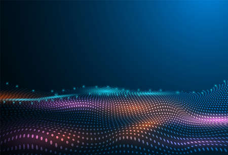 abstract wave particle line. background data technology Vector illustration