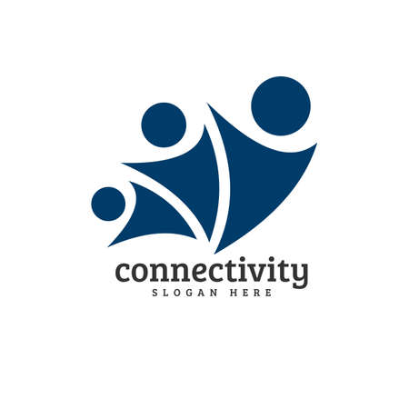 Connect People Logo Template Social, media network people logo,  family vector design templateのイラスト素材