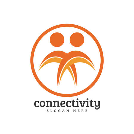 Connect People Logo Template Social, media network people logo,  family vector design templateのイラスト素材