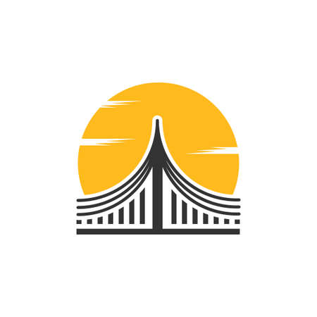 Creative abstract bridge logo design templateのイラスト素材