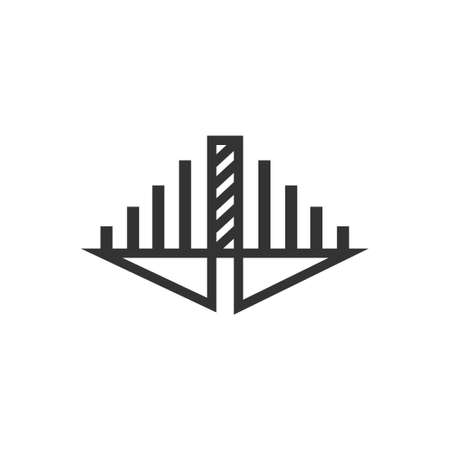 Creative abstract bridge logo design templateのイラスト素材