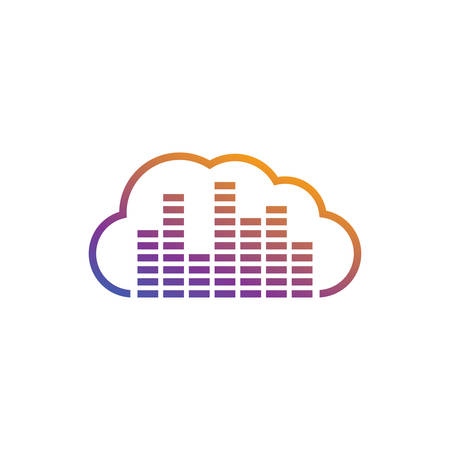 Cloud icon design template, data server, cloud vector iconのイラスト素材