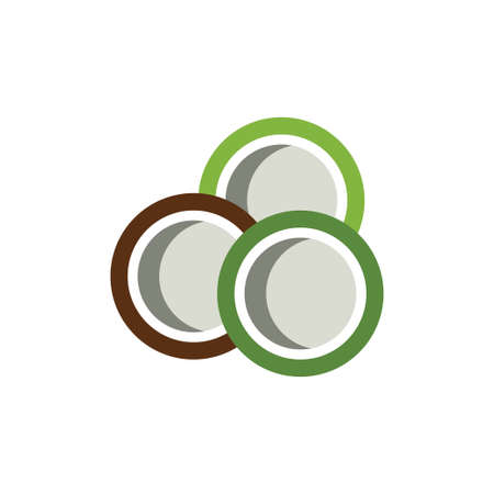 coconut tree design, Nature product coconut oil emblemのイラスト素材