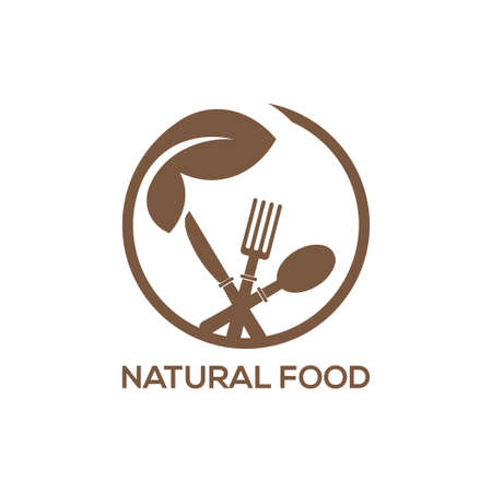 Natural food logo design templateのイラスト素材