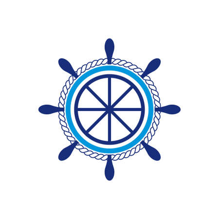 ship steering wheel logo design template vector iconのイラスト素材