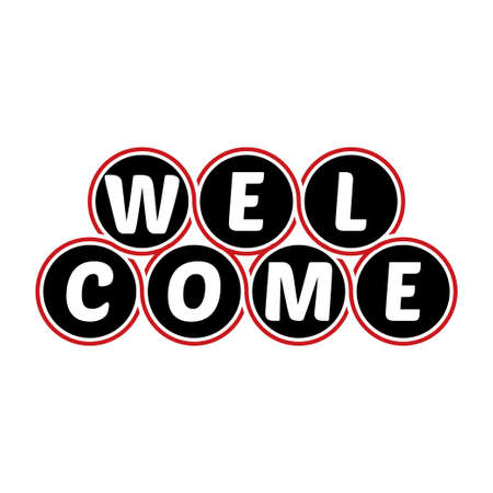 Welcome letters , word on white background Illustration of celebration greetingのイラスト素材