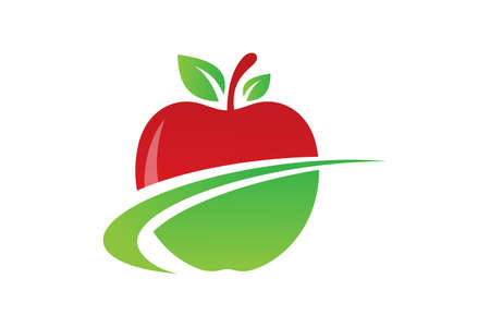 Apple logo sign symbol in flat style on white backgroundのイラスト素材