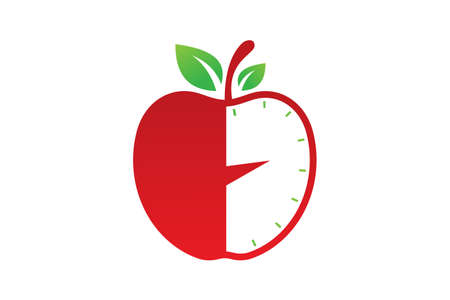 Apple sign symbol in flat style on white background, Diet logo conceptのイラスト素材
