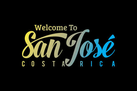 Welcome To San Jose Word Text Creative Font Design Illustration. Welcome signのイラスト素材