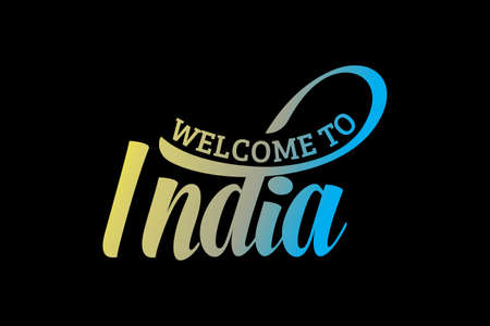 Welcome To India Word Text Creative Font Design Illustration. Welcome signのイラスト素材