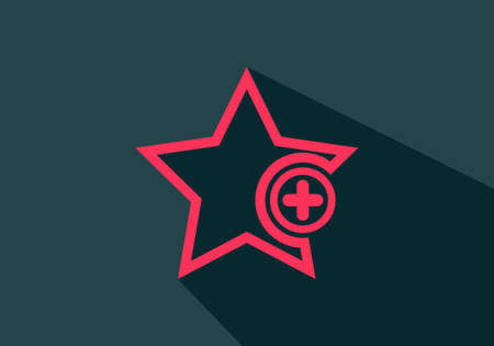 Favorites icon with plus symbol. Favorite icon, Star add plus sign, bookmark symbol, buttonのイラスト素材
