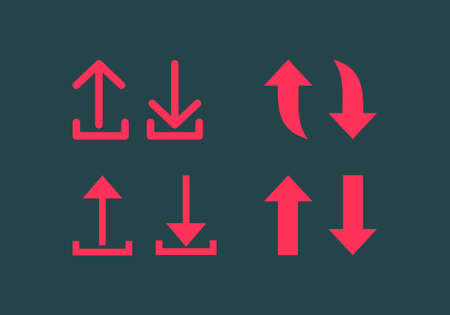 Modern Download and Upload Icons set, Flat icons design