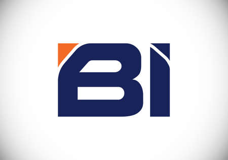 B I Initial letter logo design, Creative Modern Letters Vector Icon Logo Illustration.のイラスト素材