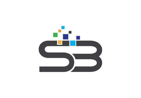 Initial S and B letter logo design, Creative Minimalist Letters Vector Icon Logo Illustration.のイラスト素材