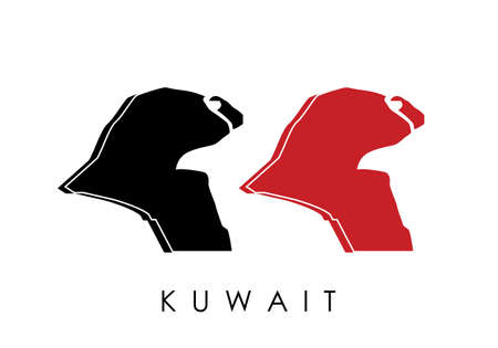 Map of Kuwait Vector Design Template, Editableのイラスト素材