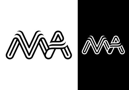 Initial Letter M A Logo design vector template, Monogram Logo sign symbolのイラスト素材