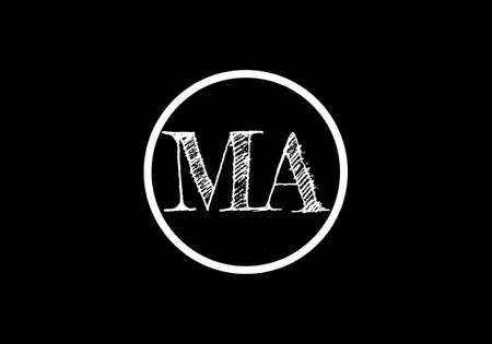 Initial Letter M A Logo design vector template, Monogram Logo sign symbolのイラスト素材