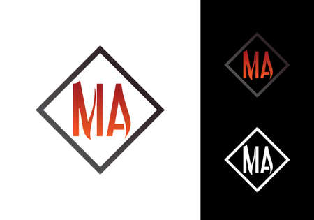 M A MA Initial Letter Logo design vector template, Graphic Alphabet Symbol for Corporate Business Identityのイラスト素材