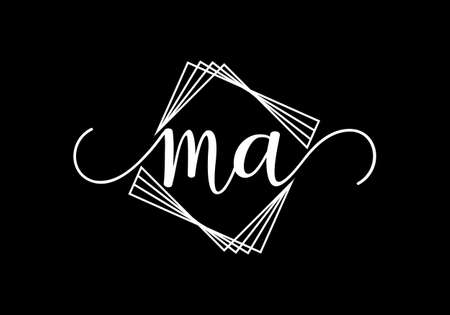 M A MA Initial Letter Logo design vector template, Graphic Alphabet Symbol for Corporate Business Identityのイラスト素材