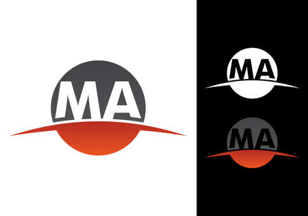 M A MA Initial Letter Logo design vector template, Graphic Alphabet Symbol for Corporate Business Identityのイラスト素材