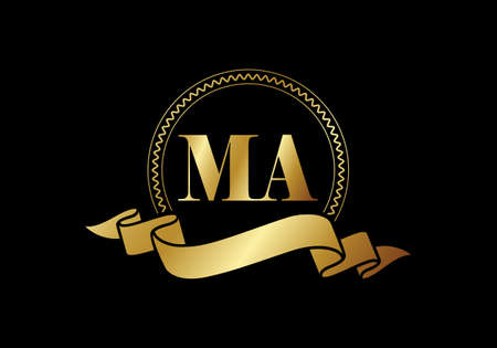 M A MA Initial Letter Logo design vector template, Graphic Alphabet Symbol for Corporate Business Identityのイラスト素材