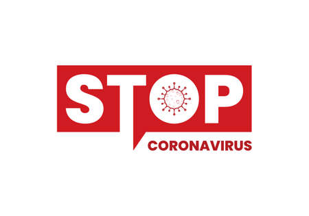 Coronavirus (Covid-19). Symbol of the fight against coronovirus. Stop virus sign. Coronovirus infection emblem flat vector illustration.のイラスト素材