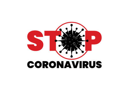 Coronavirus (Covid-19). Symbol of the fight against coronovirus. Stop virus sign. Coronovirus infection emblem flat vector illustration.のイラスト素材