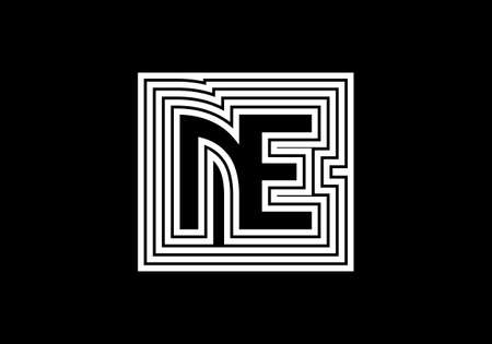 N E, NE Initial Letter Logo design vector template, Graphic Alphabet Symbol for Corporate Business Identityのイラスト素材