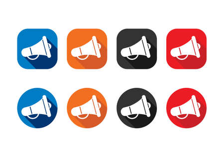 Electric megaphone or marketing advertising vector icon for apps and websitesのイラスト素材